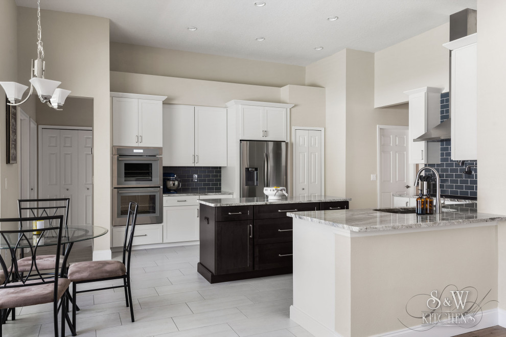 Example of a transitional kitchen design in Orlando