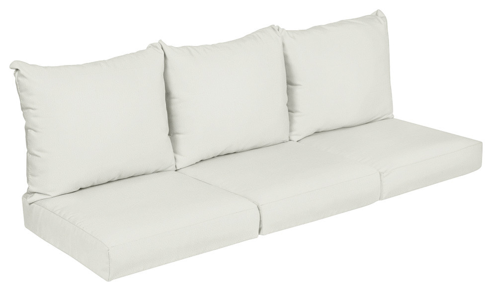 Sorra Home Harborside Outdoor Deep Seating Sofa Cushion Set, White, 70.5x23x5