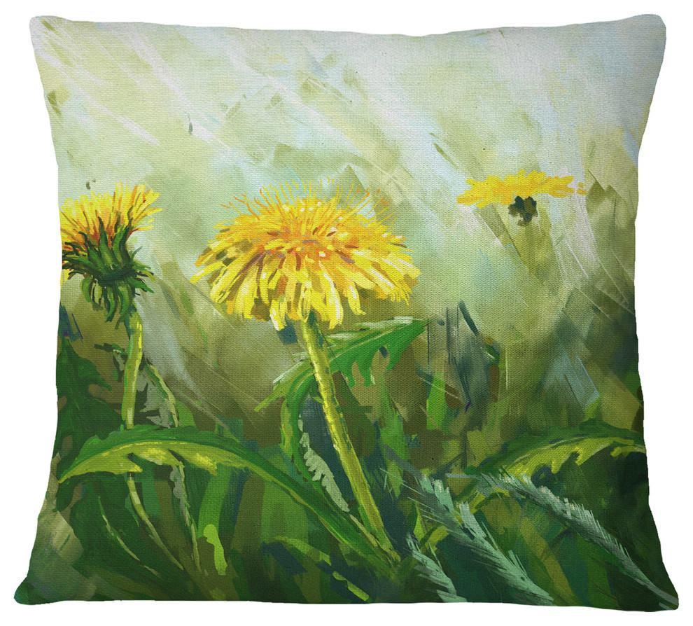Yellow Flower Vine Polyester Pillow Case Sofa Throw Cushion Cover Home Decor