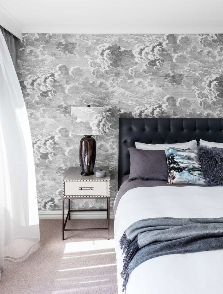 Design ideas for a contemporary bedroom in Sydney.
