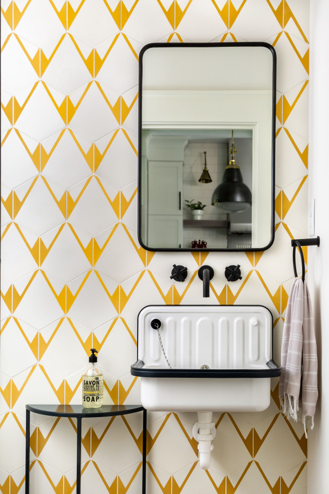 Inspiration for a transitional powder room remodel in Atlanta