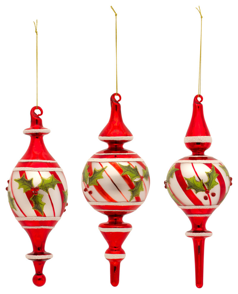 Glass Drop Ornament, 6-Piece Set - Traditional - Christmas Ornaments ...