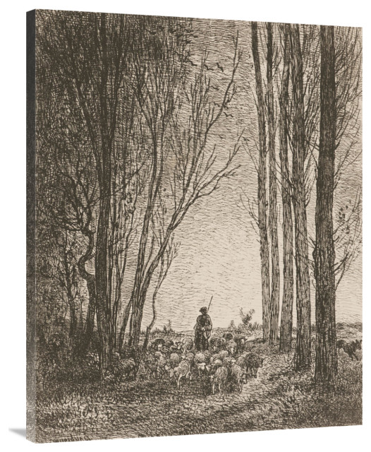 "La Rentree du Troupeau, 1862" by Charles Francois Daubigny, 32"x40"