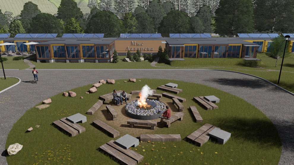 База отдыха из морских контейнеров на мысе Лазарева