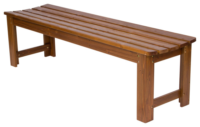 Shine Company 5' Backless Garden Bench With HYDRO-TEX, Oak Color