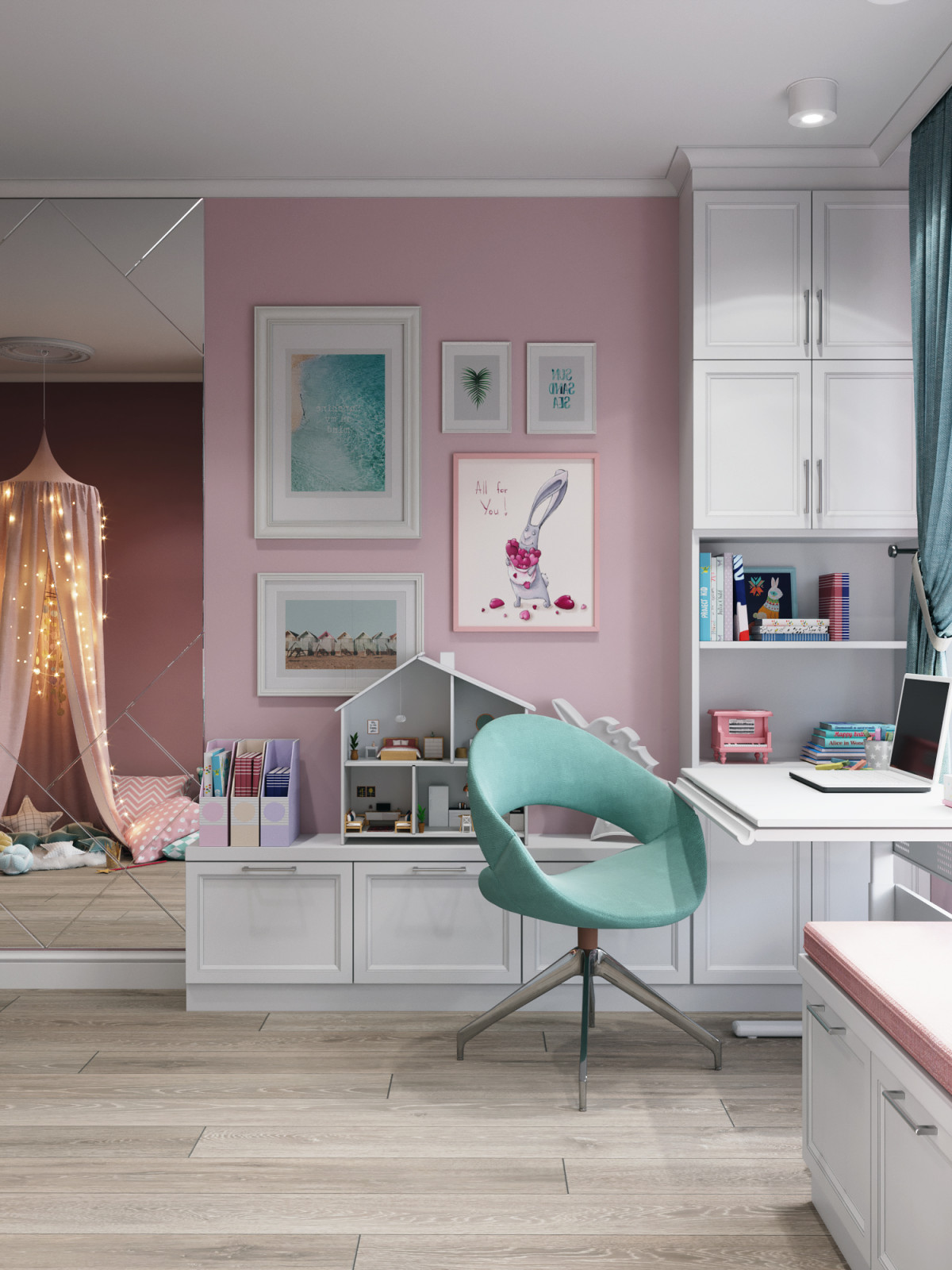 Квартира в голубых тонах в Новой Боровой