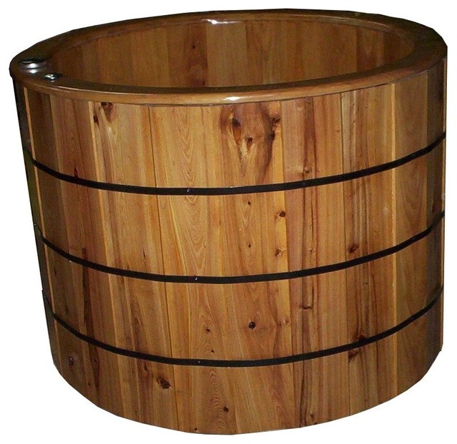 Ofuro Wood Bathtub Barrel Rustic Bathtubs by Driftwood Tubs