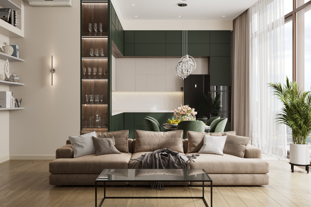 Яркая просторная гостиная