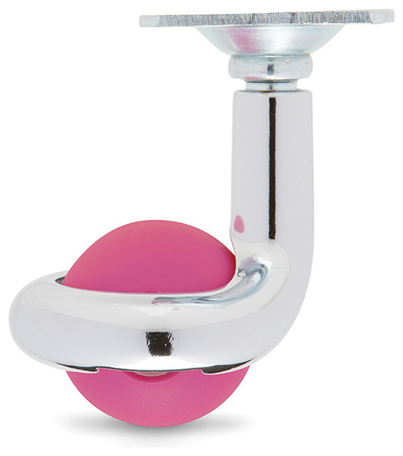 Mini Ball Caster, Chrome w/ Plate Contemporary Hardware by Doug