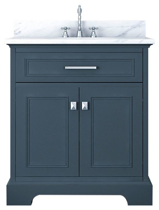 Pittsburgh 31, Single Bathroom Vanity, Gray Transitional Bathroom