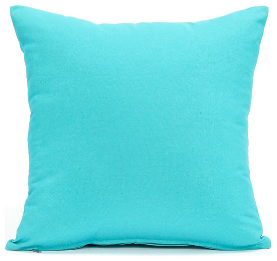 Solid Aqua Blue Pillow Cover Contemporary Decorative Pillows by
