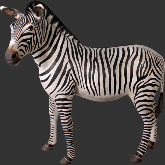 standing zebra statue life size, 63"h standing zebra statue life size, 63"h