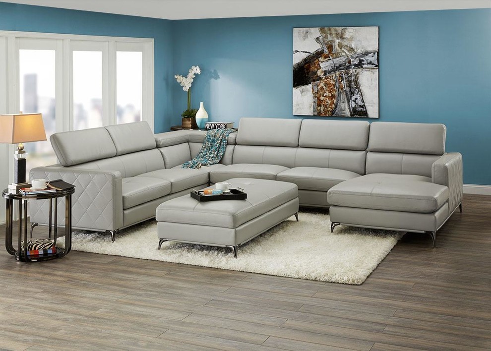 Grey and cherry wood living room best sale