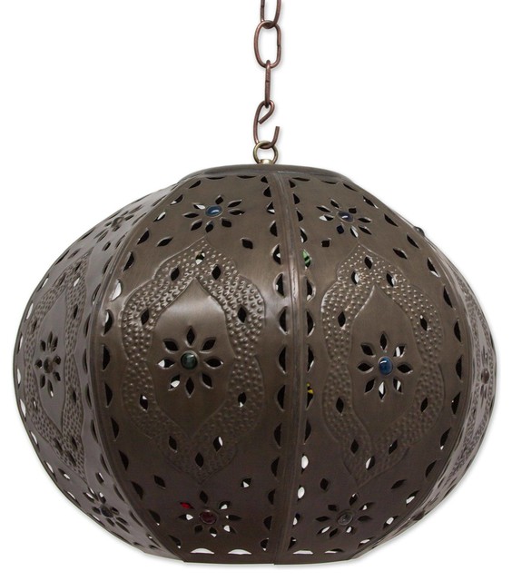 Novica Mexican Balloon Tin Hanging Lamp