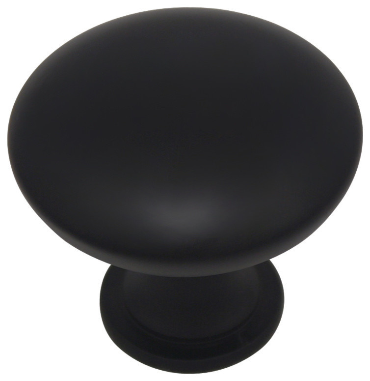 Cosmas 5305 Round 1/4" Diameter Cabinet Knob, Flat Black