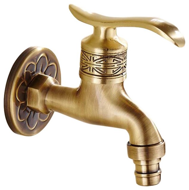 Brass Antique Faucet Washing Machine Faucet Wall Faucet Kitchen, Garden, Toilet