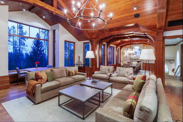 Jackson Hole Ski House rustic-living-room