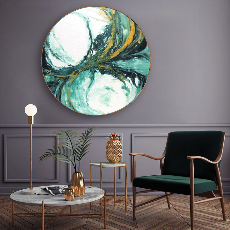 Картина "Абстракция" круглая