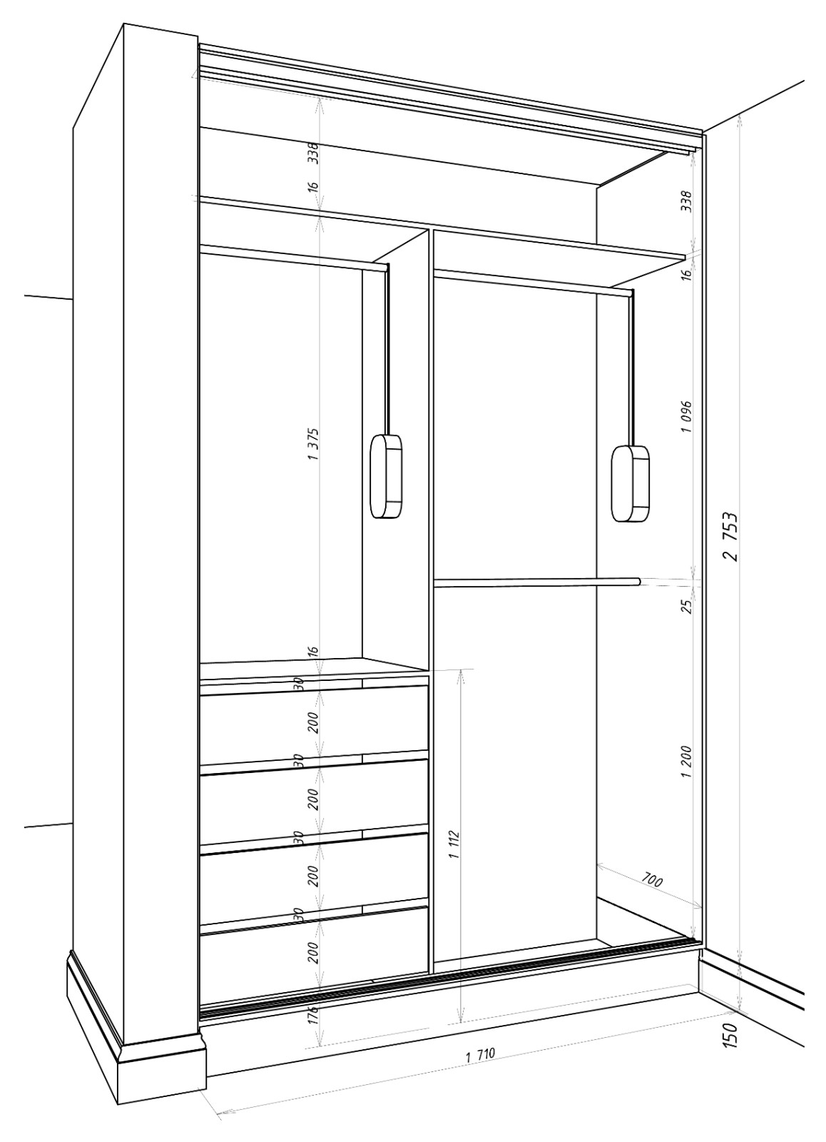 Шкаф купе эскиз