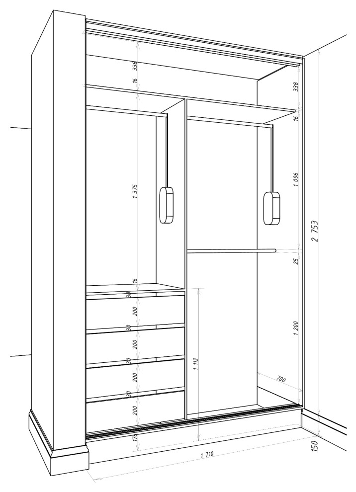 Шкаф купе эскиз