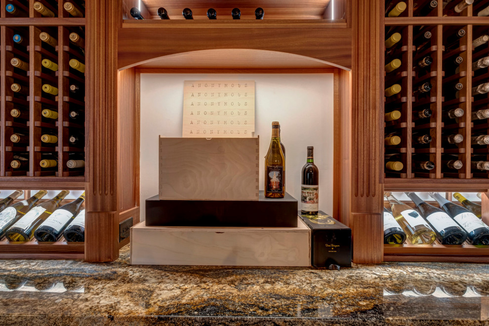 Media room converted into a unique 3,000 bottle wine cellar