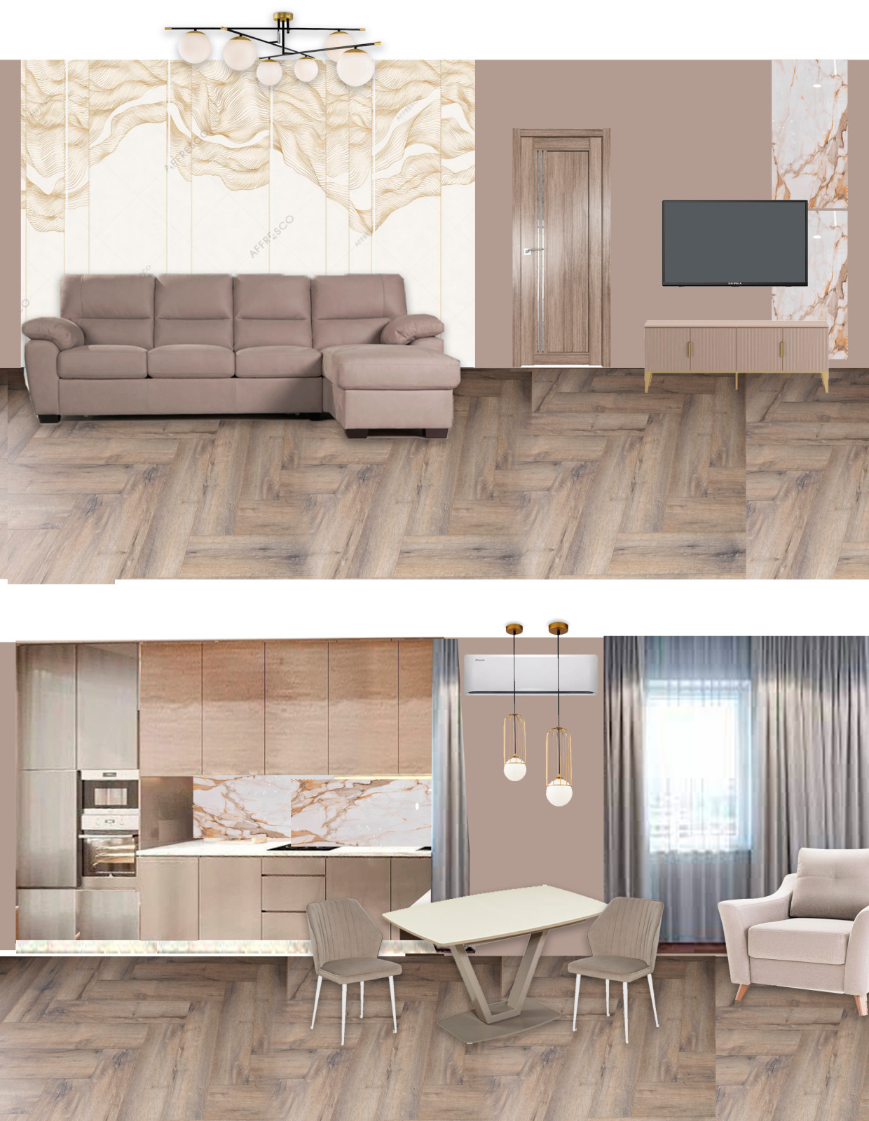 Кухня-гостиная (коллажи)