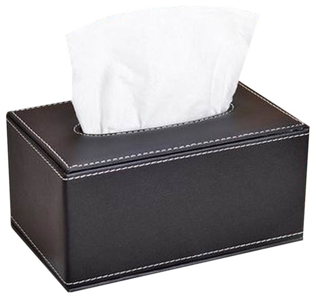 Tissue Box Holder, Black, Small Contemporary Tissue Box Holders