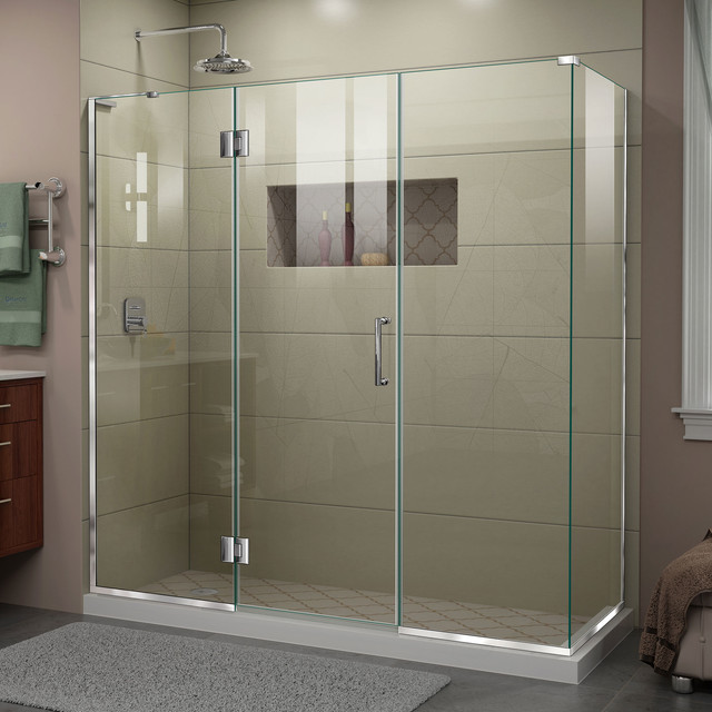 Unidoor X 70 5 Wx30 3 8 Dx72 H Frameless Hinged Shower Enclosure Unidoor X 70 5 Wx30 3 8 Dx72 H Frameless Hinged Shower Enclosure Contemporary Stalls And Kits By Dreamline
