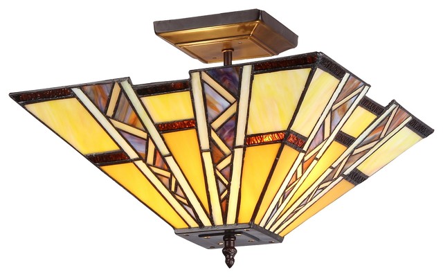 Progressive 2 Light Mission Semi Flush Ceiling Fixture