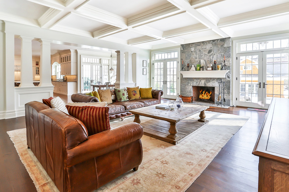 Photo of a transitional family room in New York.