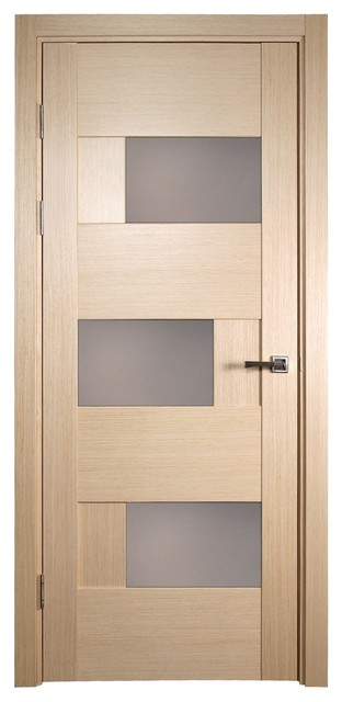 Dominika Bleached Oak Modern Interior Door With Frosted Glass