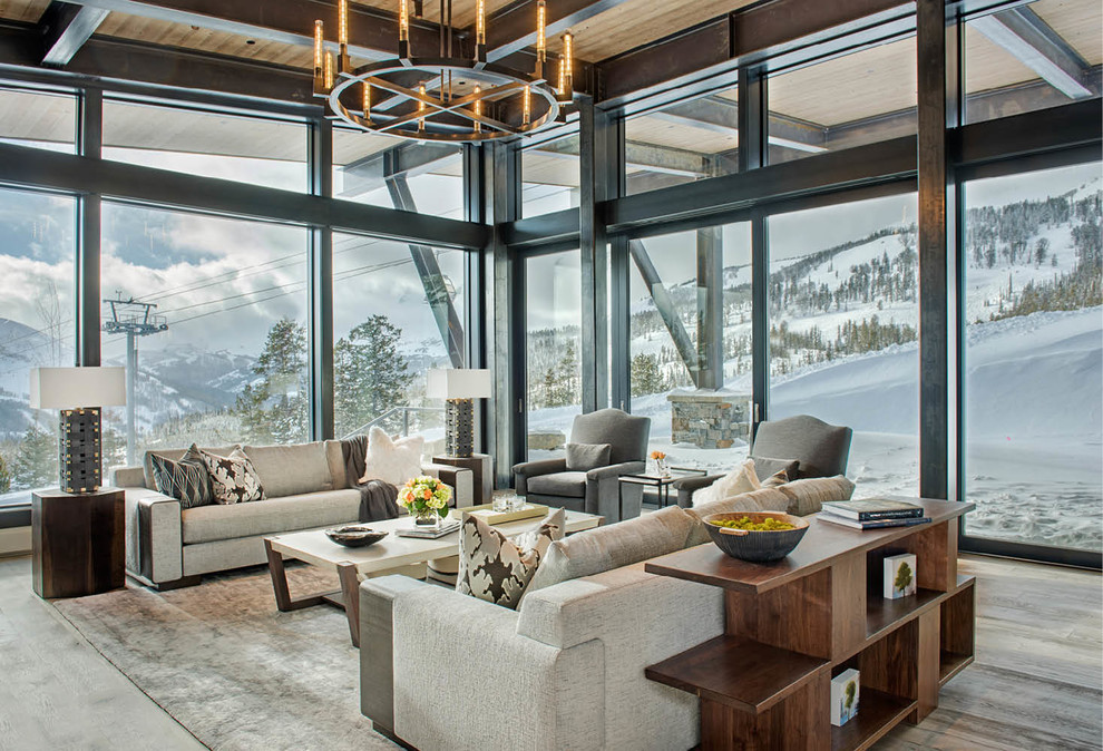 Mountain Peek - Mountain Peek is a custom residence located within the Yellowstone Club in Big Sky, Montana. The layout of the home was heavily influenced by the site. Instead of building up vertically the floor plan reaches out horizontally with slight elevations between different spaces. This allowed for beautiful views from every space and also gave us the ability to play with roof heights for each individual space. Natural stone and rustic wood are accented by steal beams and metal work throughout the home.

(photos by Whitney Kamman)