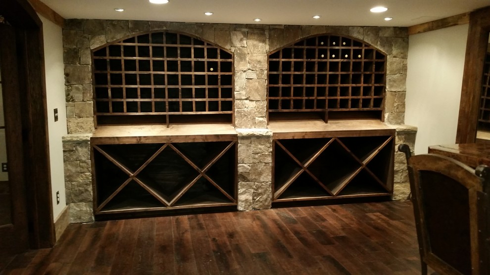 Design ideas for a mid-sized country wine cellar in Atlanta.