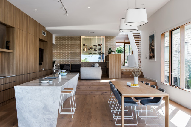 Open plan contemporary-kitchen