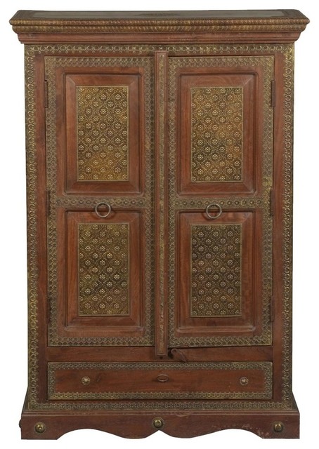 Elizabethan Mango Wood Br Inlay Traditional Storage Cabinet Elizabethan Mango Wood Br Inlay