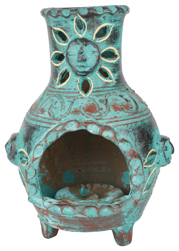 Clay Chimney Candle Holder, Handmade, Garden Farmhouse