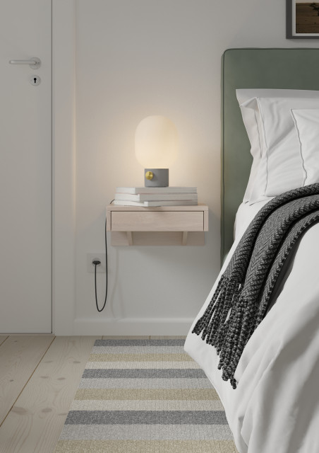 Bo Floating Nightstand With Drawer Bedside Table Beach Style Nightstand White Transitional Nightstands And Bedside Tables By Woodek Design