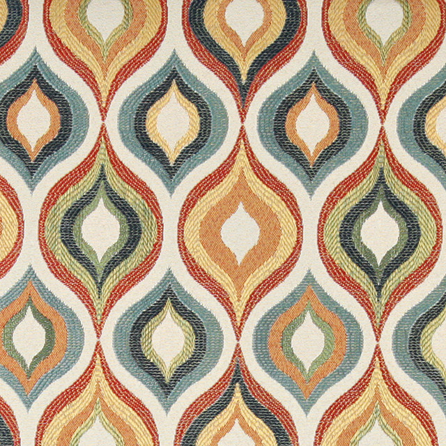  Red, Green, Blue, Orange and Gold, Contemporary Upholstery Fabric By
