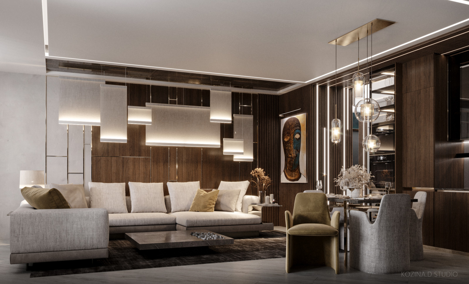 Кухня гостиная из проекта в Санкт-Петербурге