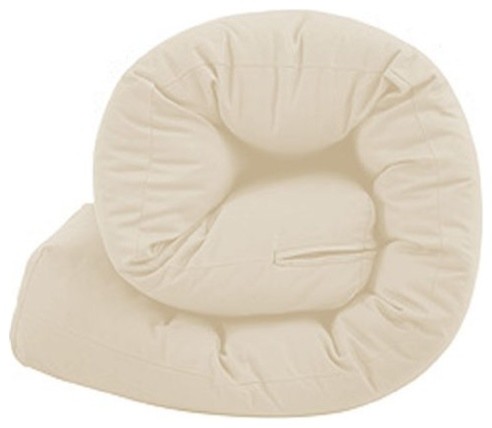 Modern Futon Mattress 100% in Cotton, Roll out Design, Khaki