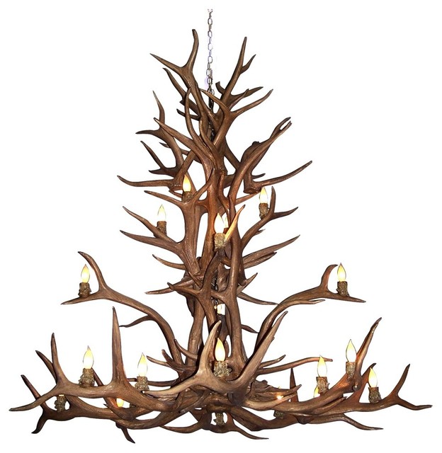 Reproduction Antler Elk Cascade Chandelier Light Rl 14 Rustic Chandeliers By Cdn Antler Designs Inc