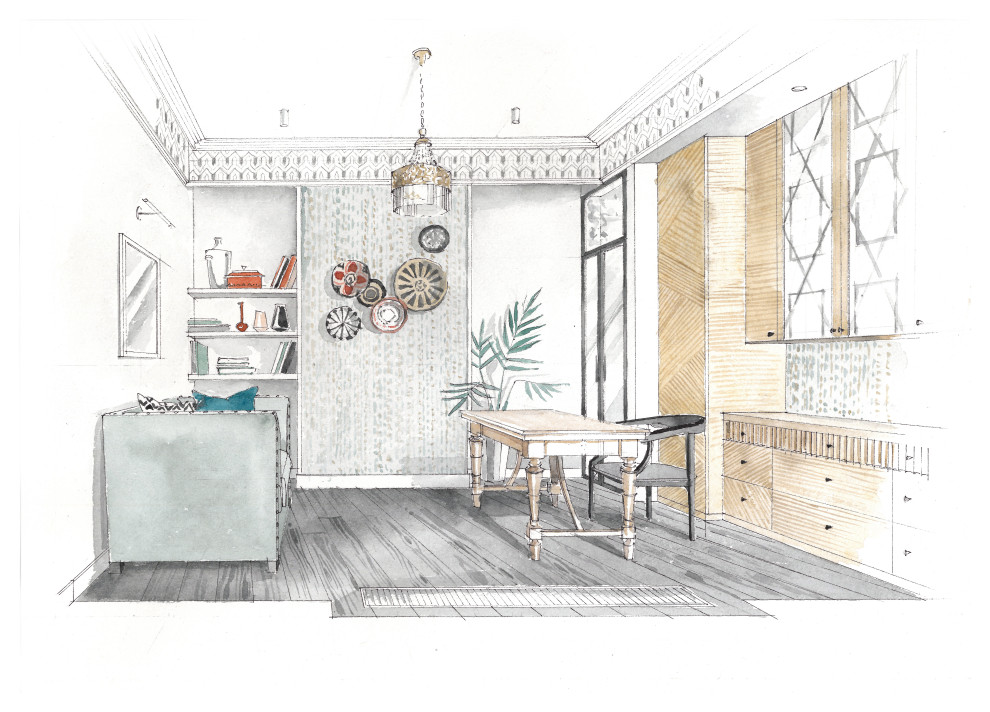 Эскизный дизайн-проект квартиры, 85, 90 кв. м