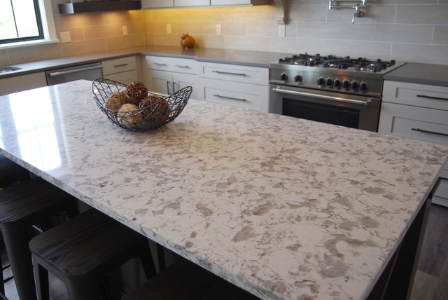 Kitchen - Vicostone Alaska White Quartz and Vicostone Smokey Quartz ...