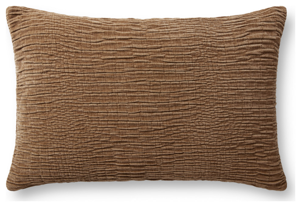 Loloi Pillow, Brown, 16''x26'', Cover With Down