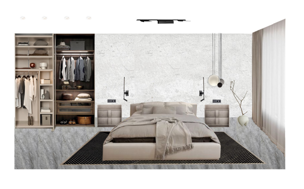 3 д коллаж спальни