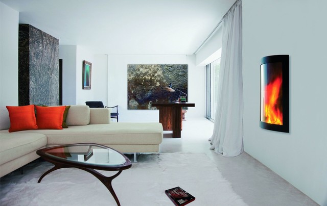 CHEMIN&Eacute;ES DESIGN MURALES / WALL MOUNTED DESIGNE FIREPLACE contemporary-vardagsrum