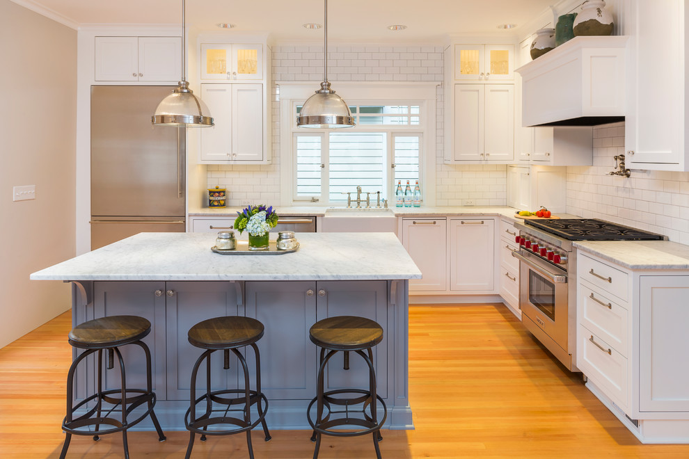Mid-sized elegant kitchen photo in Portland