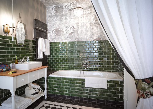Зеленая ванная комната – оазис релакса
