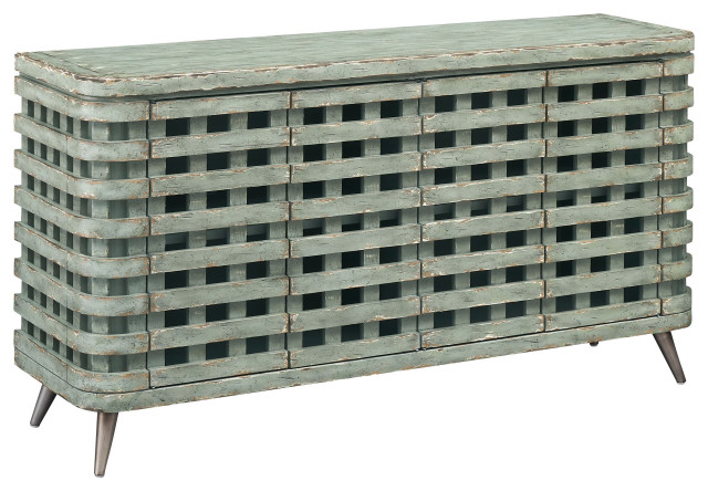 Riverdale Textured Green Farmhouse Four Door Credenza - Farmhouse ...