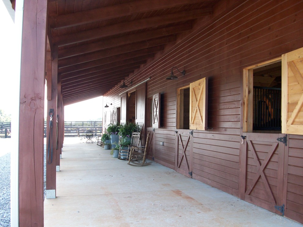 This is an example of a large country detached barn in Atlanta.